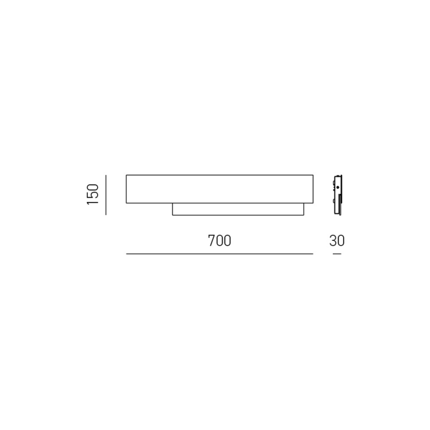 Gea Luce DOHA A G N - LED wand verlichting DOHA LED/25W/230V 70 cm zwart