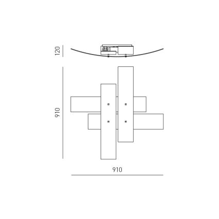 Gea Luce LARA P G arg - Plafondlamp LARA 4xE27/52W/230V 91 cm zilver
