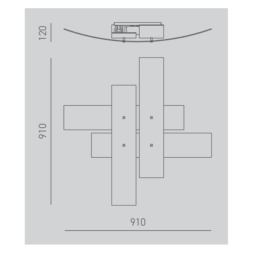 Gea Luce LARA P G oro - Plafondlamp LARA 4xE27/52W/230V 91 cm goud