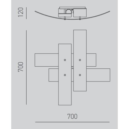 Gea Luce LARA P M arg - Plafondlamp LARA 2xE27/70W/230V 70 cm zilver