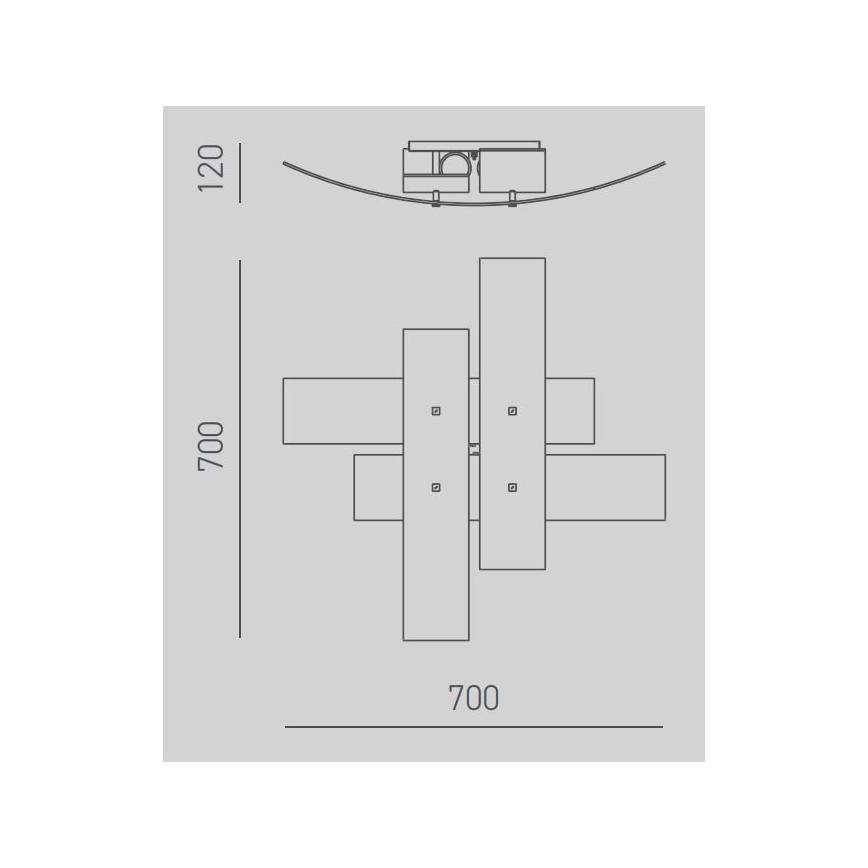 Gea Luce LARA P M arg - Plafondlamp LARA 2xE27/70W/230V 70 cm zilver