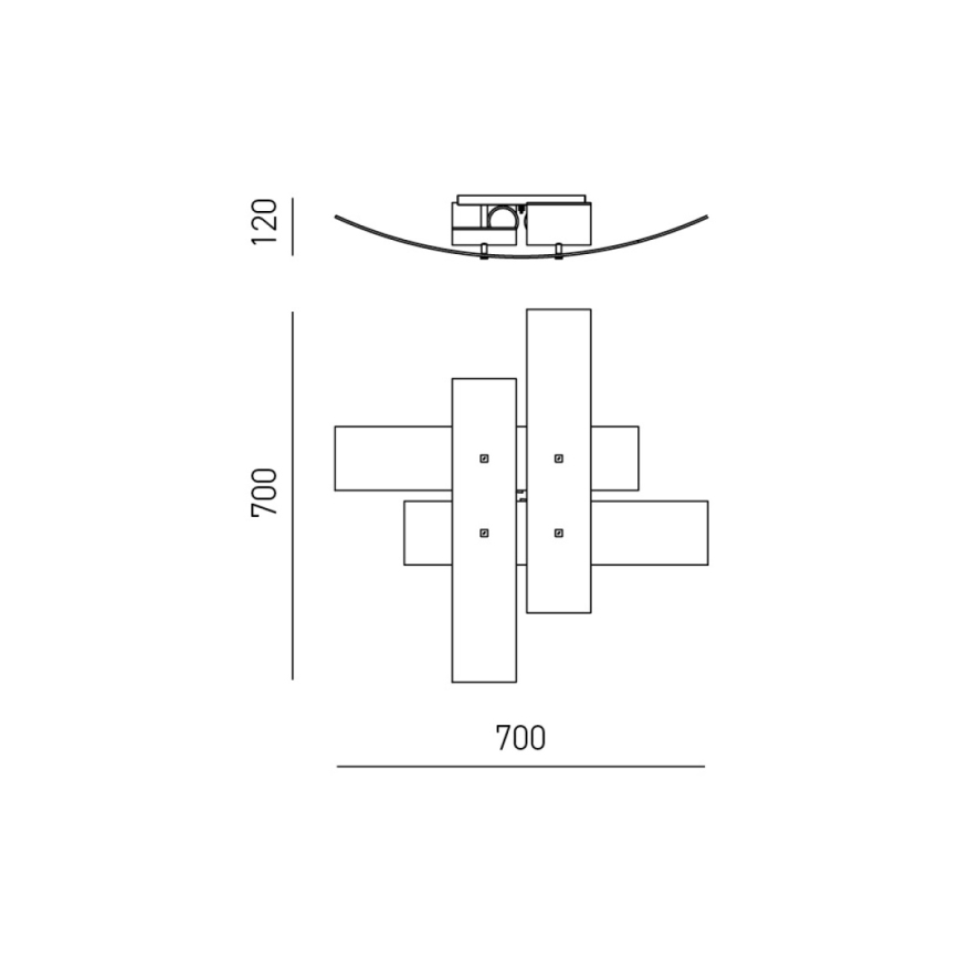 Gea Luce LARA P M arg - Plafondlamp LARA 2xE27/70W/230V 70 cm zilver