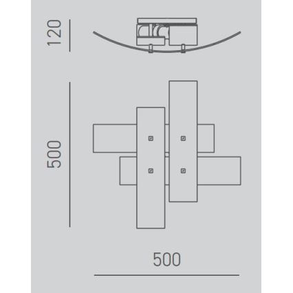 Gea Luce LARA P P oro - Plafondlamp LARA 2xE27/52W/230V 50 cm goud