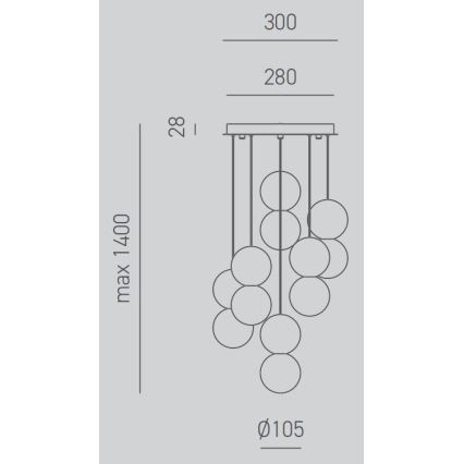 Gea Luce SFERA S6 G - Hanglamp aan een koord SFERA 6xG9/28W/230V