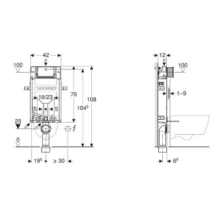 Geberit 110.302.00.5 - Kombifix inbouwframe 108 cm voor wandcloset