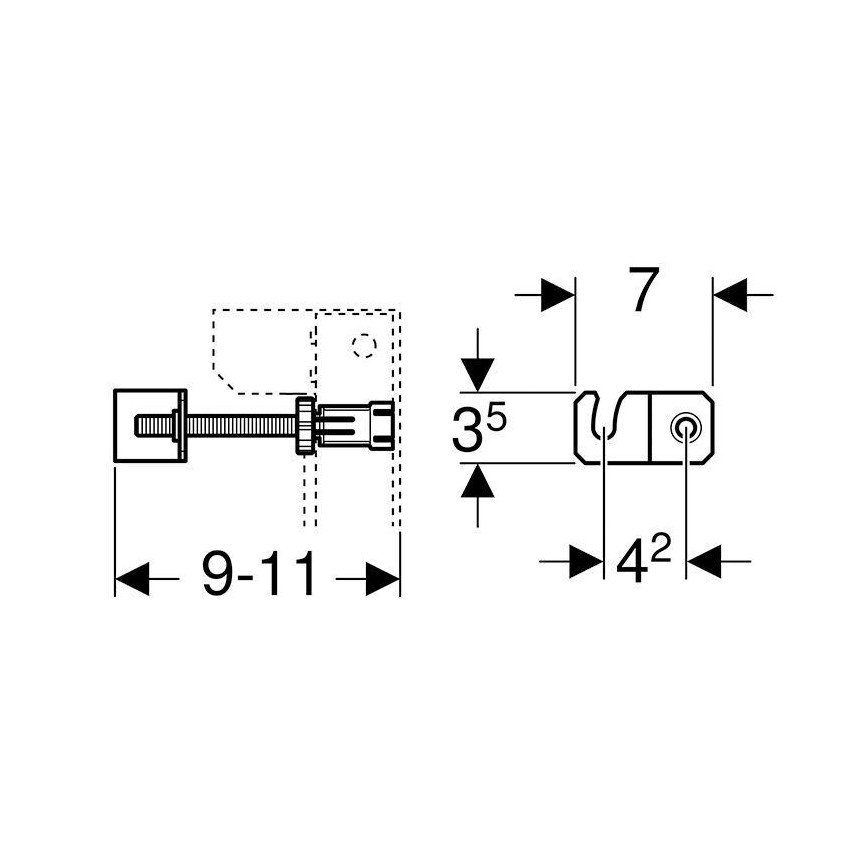 Geberit 111.013.00.1 - Duofix set voor voorwandmontage 9-11 cm