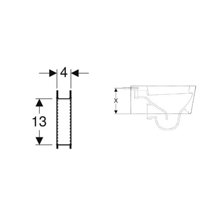 Geberit 111.847.00.1 - Set steunbeugels voor toiletpotten met klein steunvlak Duofix, 2 stuks