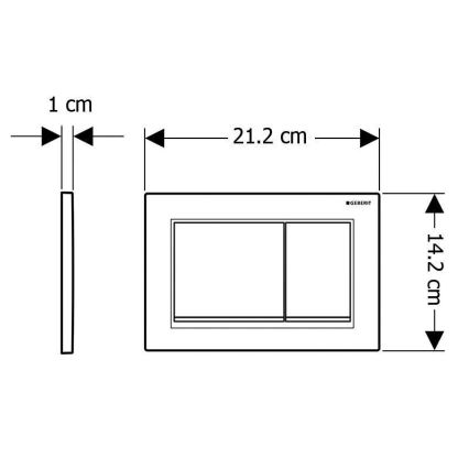 Geberit 115.080.01.1 - Spoelknop Omega30 21,2x14,2 cm wit
