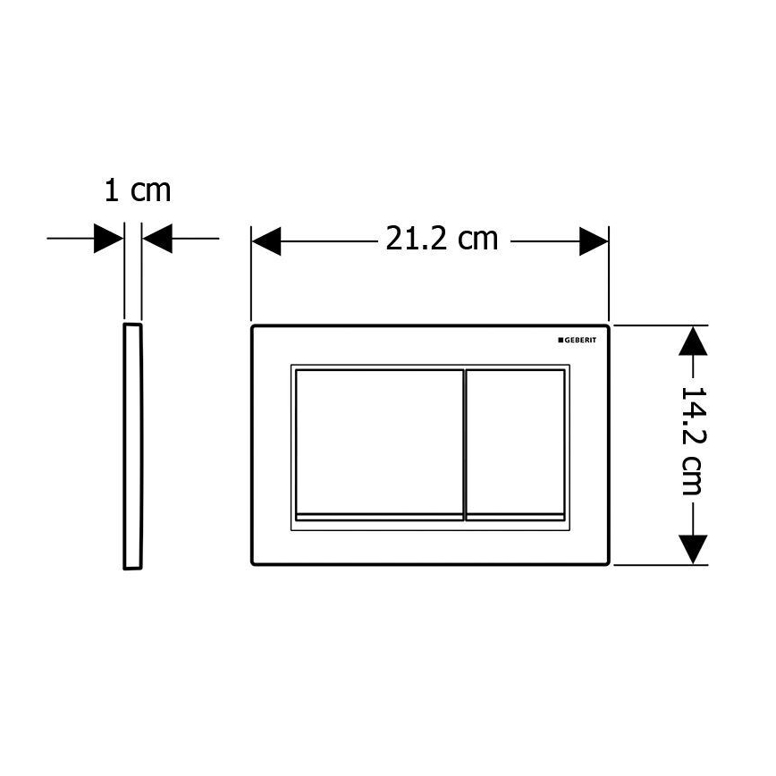 Geberit 115.080.KM.1 - Spoelknop Omega30 21,2x14,2 cm zwart/glanzend chroom