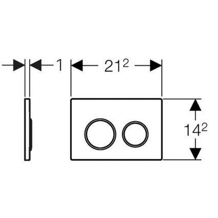 Geberit 115.085.KM.1 - Bedieningsplaat Omega20 21,2x14,2 cm zwart/glanzend chroom