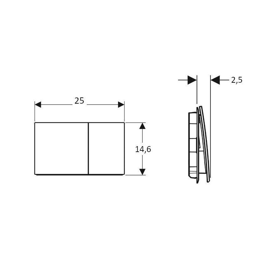 Geberit 115.622.JL.1 - Bedieningsplaat Sigma70 25 x 14,6 cm, zandgrijs