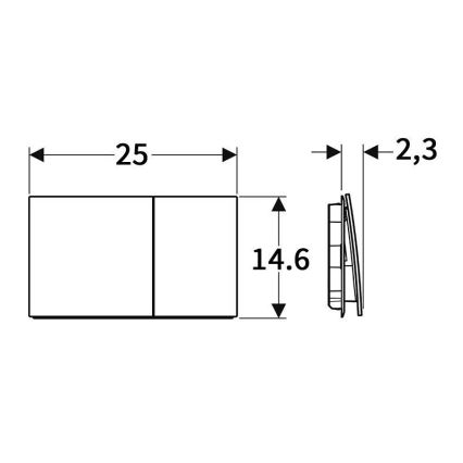 Geberit 115.622.JT.1 - Bedieningsplaat Sigma70 25x14,6 cm mat wit
