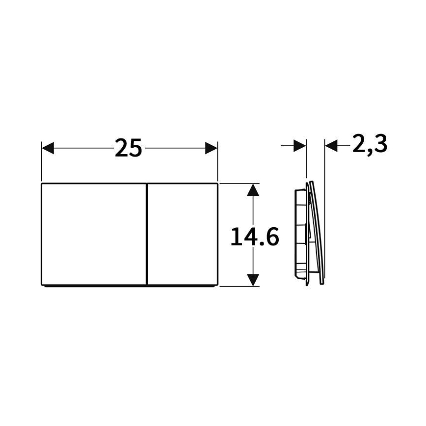 Geberit 115.622.JT.1 - Bedieningsplaat Sigma70 25x14,6 cm mat wit