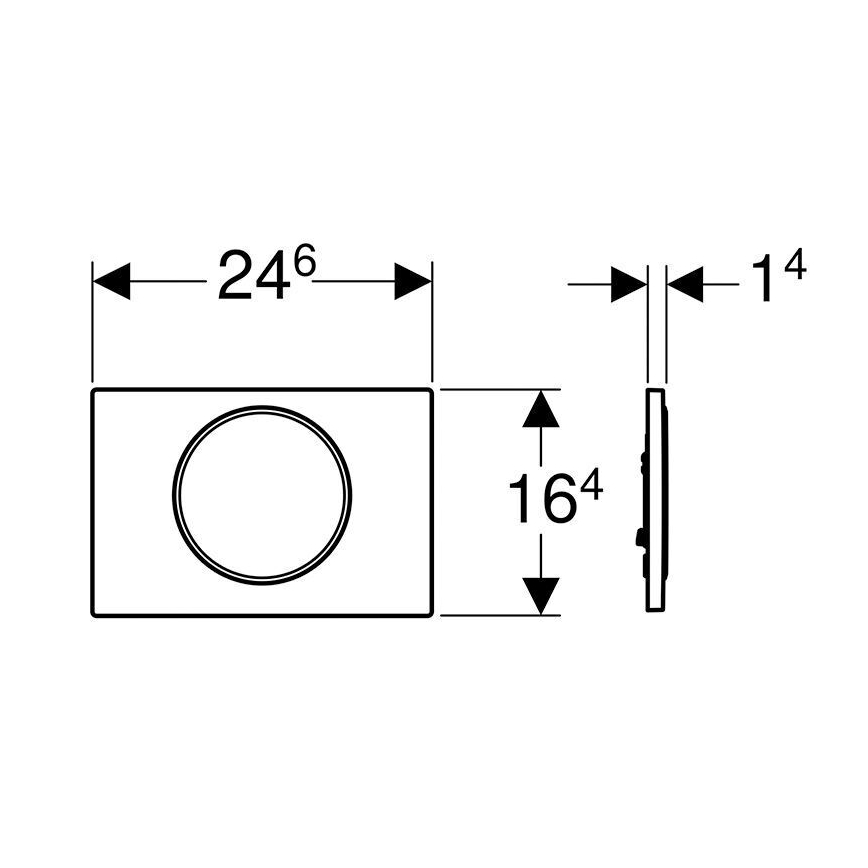 Geberit 115.758.KJ.5 - Bedieningsplaat Sigma10 24,6x16,4 cm wit/hoogglans chroom