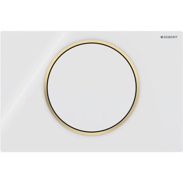 Geberit 115.758.KK.5 - Spoelknop Sigma10 24,6x16,4 cm wit/goud