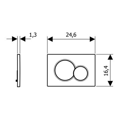 Geberit 115.770.DW.5 - Bedieningsplaat Sigma01 Round 24,6x16,4 cm zwart