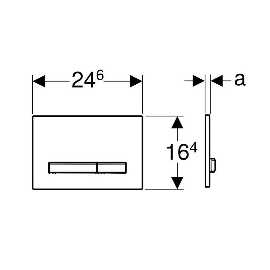 Geberit 115.788.GH.2 - Bedieningsplaat Sigma50 24,6 x 16,4 cm mat chroom