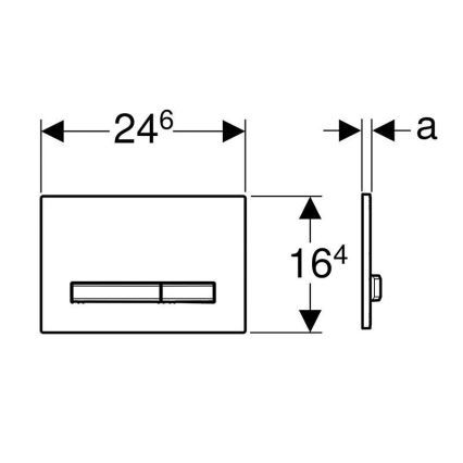Geberit 115.788.JK.2 - Bedieningsplaat Sigma50 24,6x16,4 cm antraciet/mat chroom