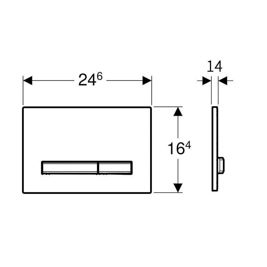 Geberit 115.788.SD.2 - Bedieningsplaat Sigma50 24,6 x 16,4 cm antraciet/mat chroom
