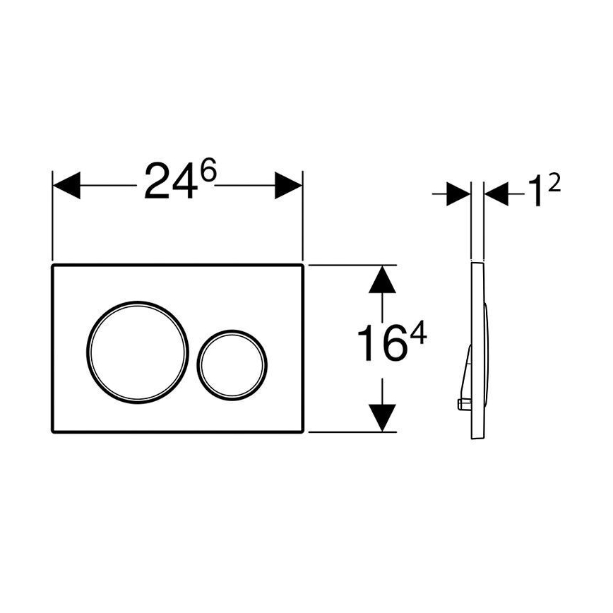 Geberit 115.882.DW.1 - Bedieningsplaat Sigma20 24,6x16,4 cm zwart