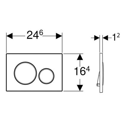 Geberit 115.882.JT.1 - Sigma20 bedieningsplaat 24,6 x 16,4 cm, wit/glanzend chroom