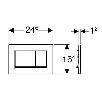 Geberit 115.883.14.1 - Bedieningsplaat Sigma30 24,6x16,4 cm zwart/glanzend chroom