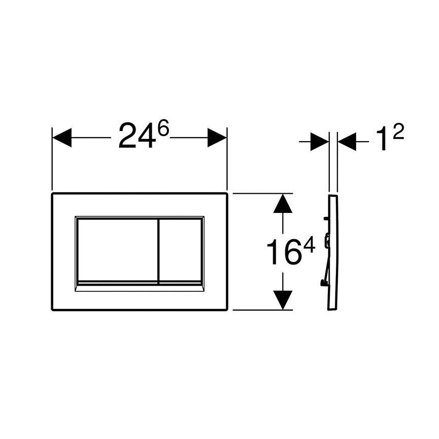 Geberit 115.883.DW.1 - Sigma30 bedieningsplaat 24,6 x 16,4 cm zwart