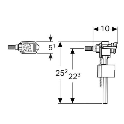 Geberit 136.702.00.3 - Vulventiel voor spoelreservoirs op stucwerk, Type 333