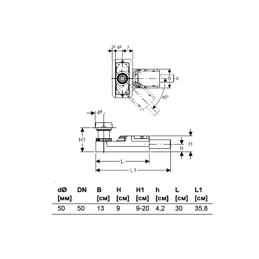 Geberit 154.150.00.1 - Montageset voor ruwbouw voor douchegoten CleanLine 90-220 mm