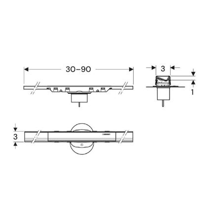 Geberit 154.446.QC.2 - CleanLine afvoergoot 90x3 cm antraciet
