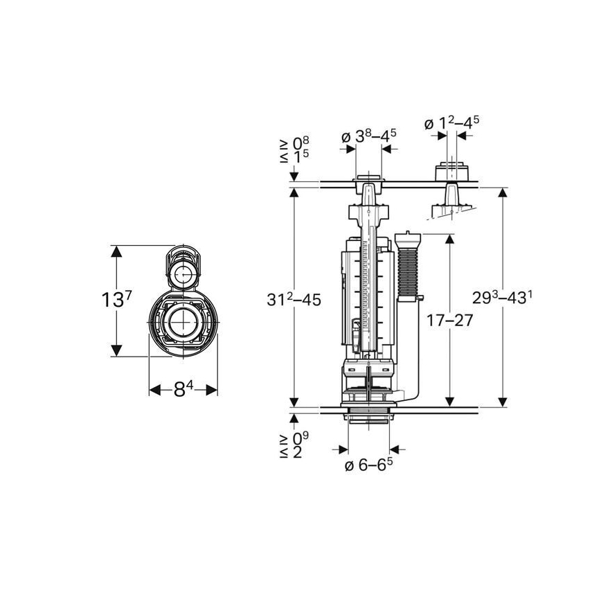 Geberit 282.050.21.2 - Spoelventiel Type 290