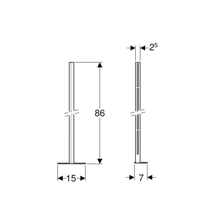 Geberit 457.872.26.1 - Kombifix set van staanders met voetplaat, 2 stuks