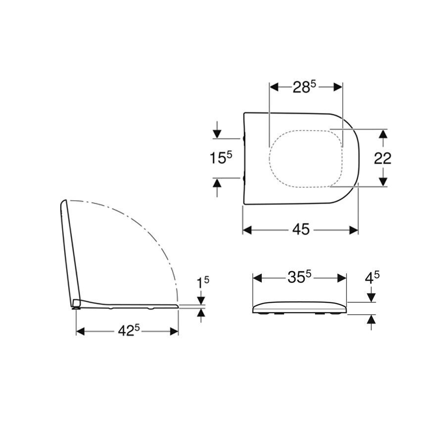 Geberit 500.235.01.1 - wc-bril Smyle duroplast/wit