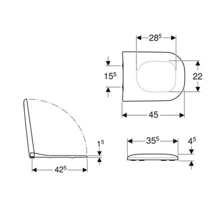 Geberit 500.236.01.1 - SoftClose-toiletbril Smyle, duroplast, wit