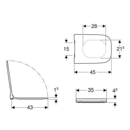 Geberit 500.239.01.1 - Toiletzitting Smyle Square duroplast/wit