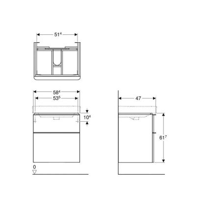 Geberit 500.352.00.1 - Wastafelonderkast Smyle Square 59x62x47 cm wit