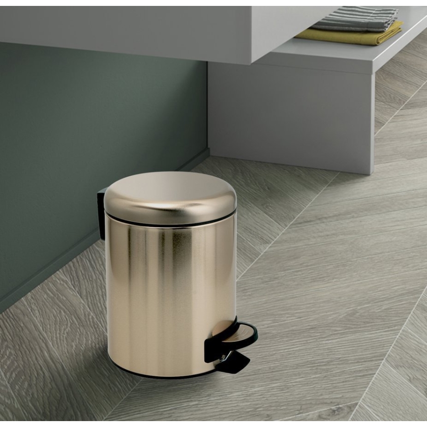 Gedy - Afvalemmer POTTY 3 l Soft Close mat goud