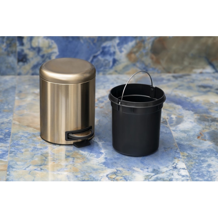 Gedy - Afvalemmer POTTY 3 l Soft Close mat goud