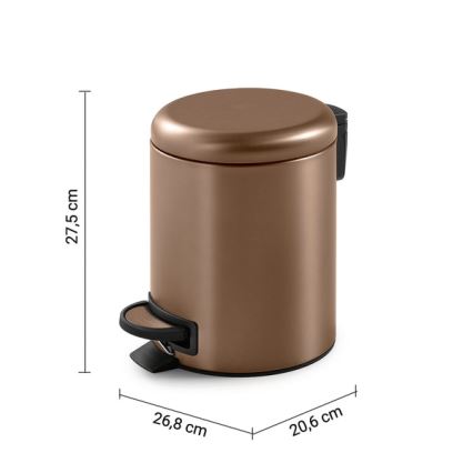 Gedy - Afvalemmer POTTY 5 l met soft-close, bronskleurig