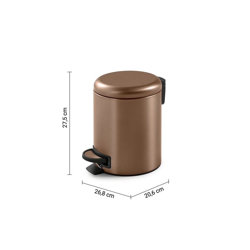 Gedy - Afvalemmer POTTY 5 l met soft-close, bronskleurig