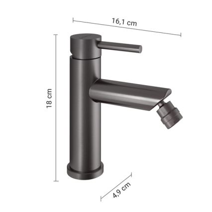 Gedy - Bidetkraan COMO 18 cm metallic grijs