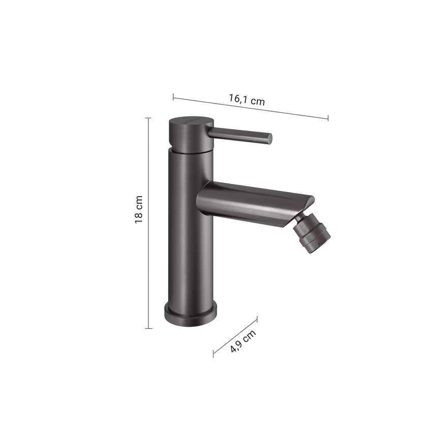 Gedy - Bidetkraan COMO 18 cm metallic grijs