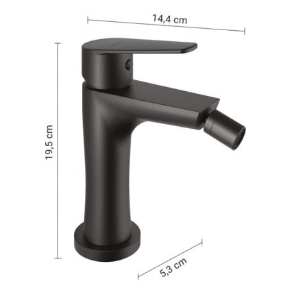 Gedy - Bidetkraan COMO 19,5 cm mat zwart