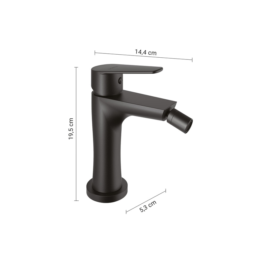 Gedy - Bidetkraan COMO 19,5 cm mat zwart