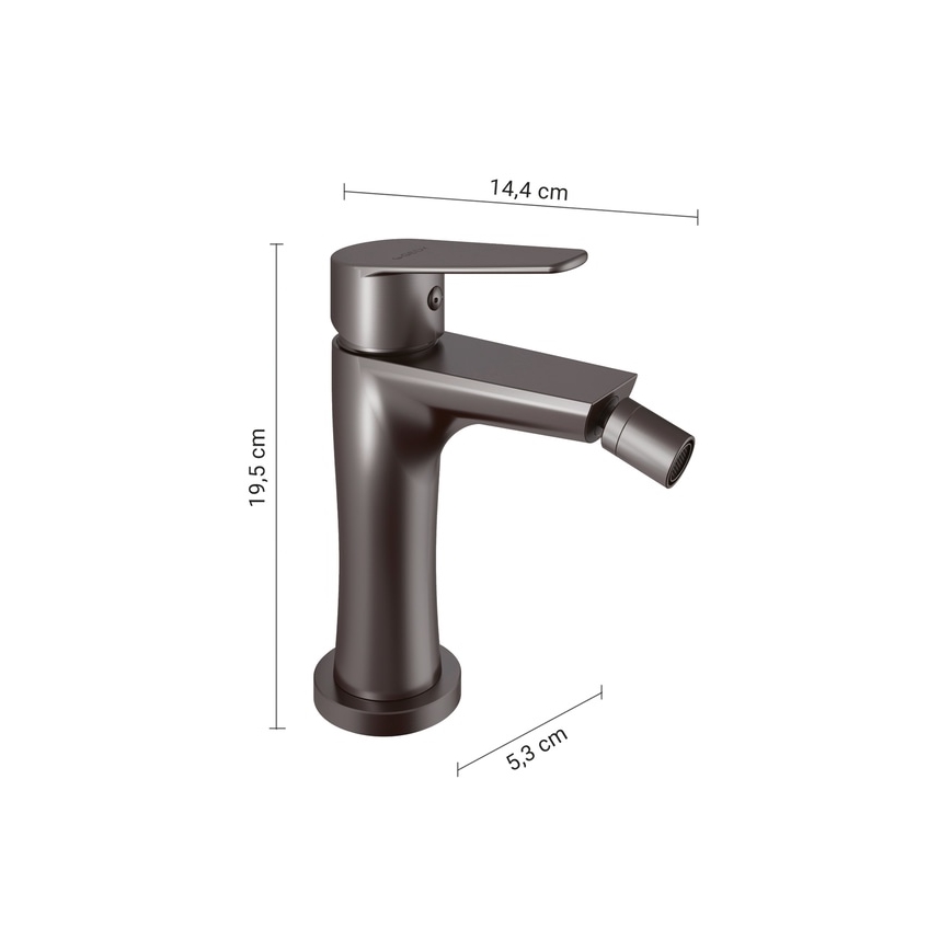 Gedy - Bidetmengkraan COMO 19,5 cm metallicgrijs