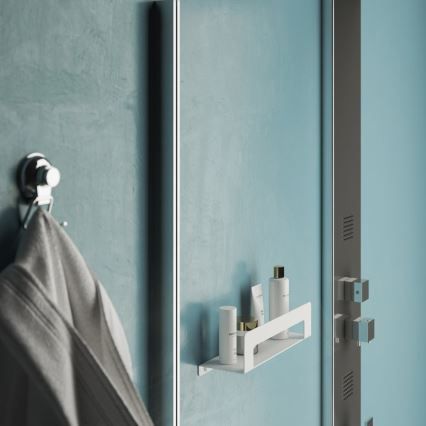 Gedy - CLEO 30 cm wandplank met handdoekhouder mat wit