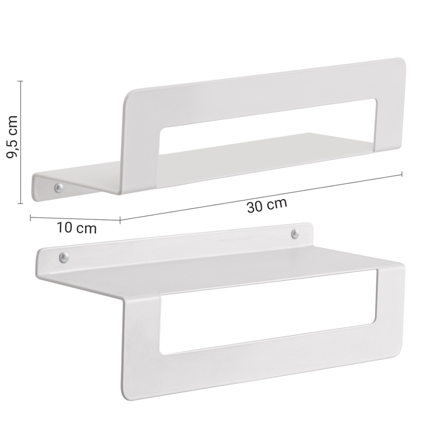 Gedy - CLEO 30 cm wandplank met handdoekhouder mat wit