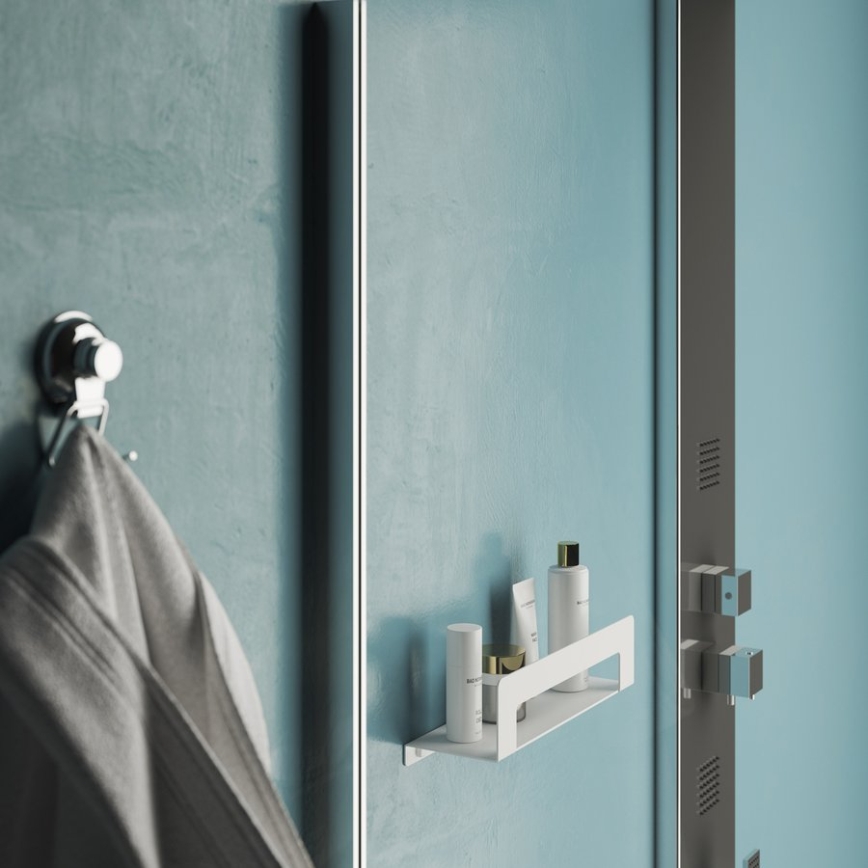 Gedy - CLEO 50 cm plank met handdoekhouder mat wit