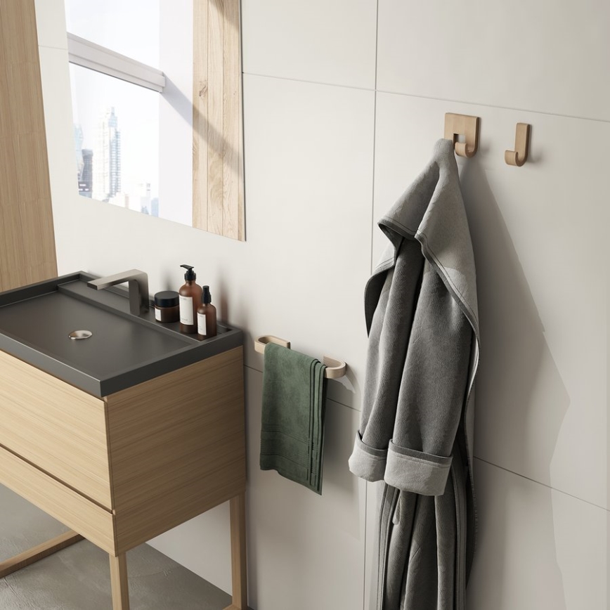 Gedy - Muur handdoek hanger HIMALAYA 7x40 cm bamboe/bruin