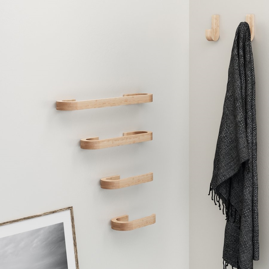 Gedy - Muur handdoek hanger HIMALAYA 7x40 cm bamboe/bruin